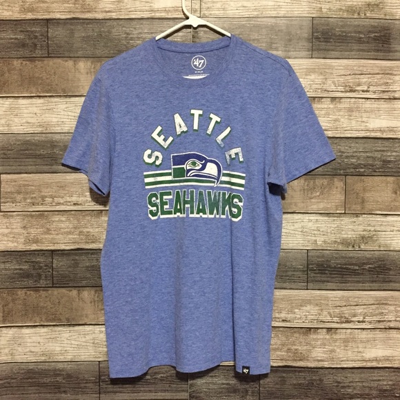 47 Brand Seattle Seahawks NFL Retro Logo T Shirt Men’s M Blue - Picture 3 of 7